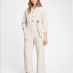 Gap cream corduroy jumpsuit